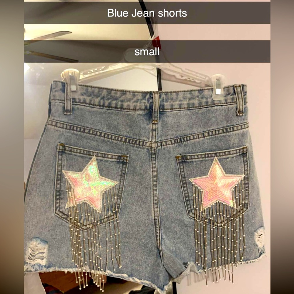 blue jean shorts